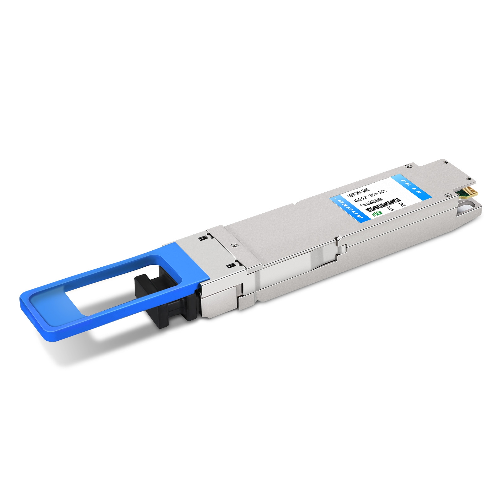 英伟达(NVIDIA/Mellanox) MMA4Z00-NS400 博通 VCSEL 兼容 400G SR4 OSFP PAM4 850nm 50m DOM 单MPO-12/APC InfiniBand NDR 多模光模块 (平顶)