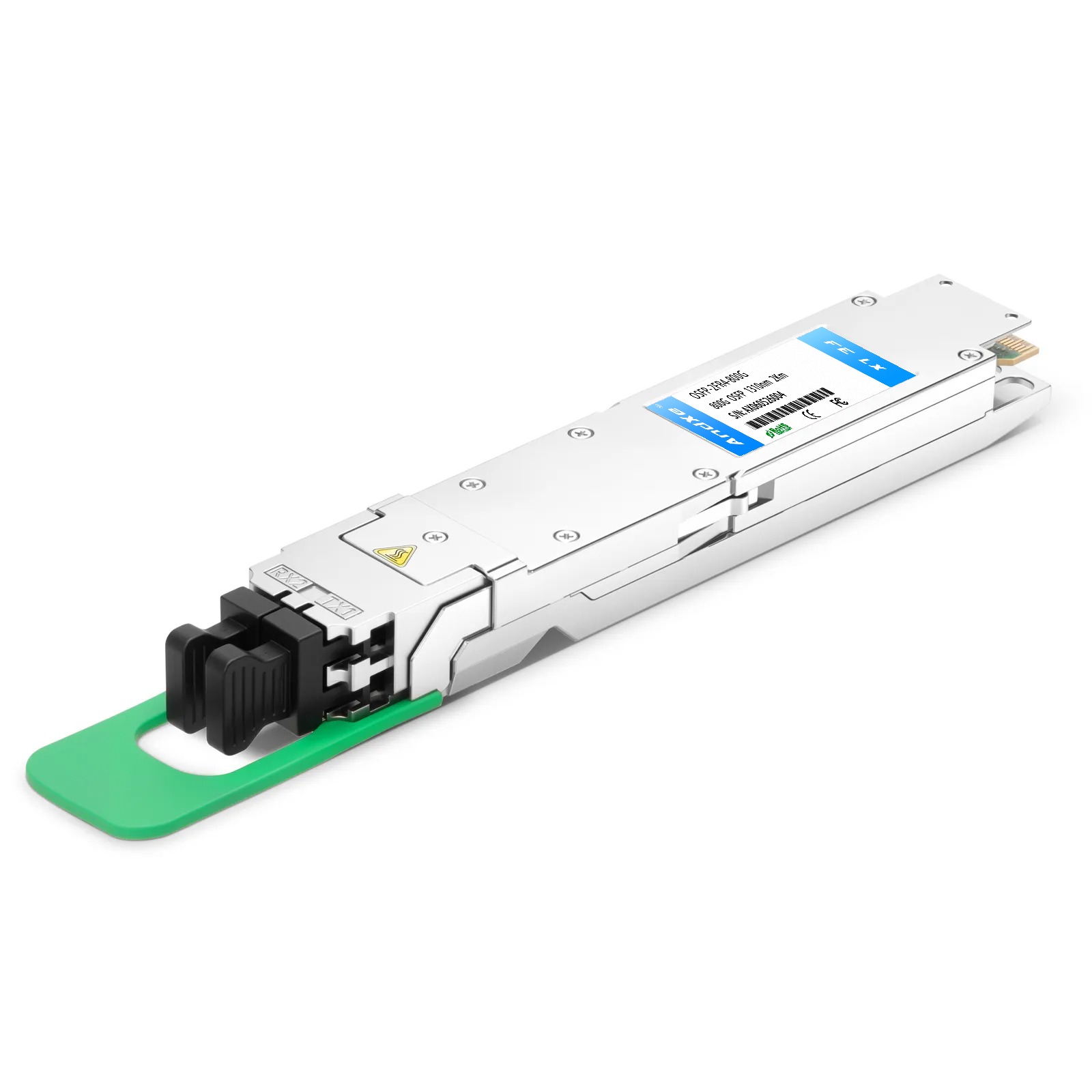 英伟达(NVIDIA/Mellanox) MMS4X50-NM 兼容 800G 2xFR4/FR8 OSFP PAM4 1310nm 2km DOM 2× LC 双工 InfiniBand NDR 单模光模块 (鳍片)