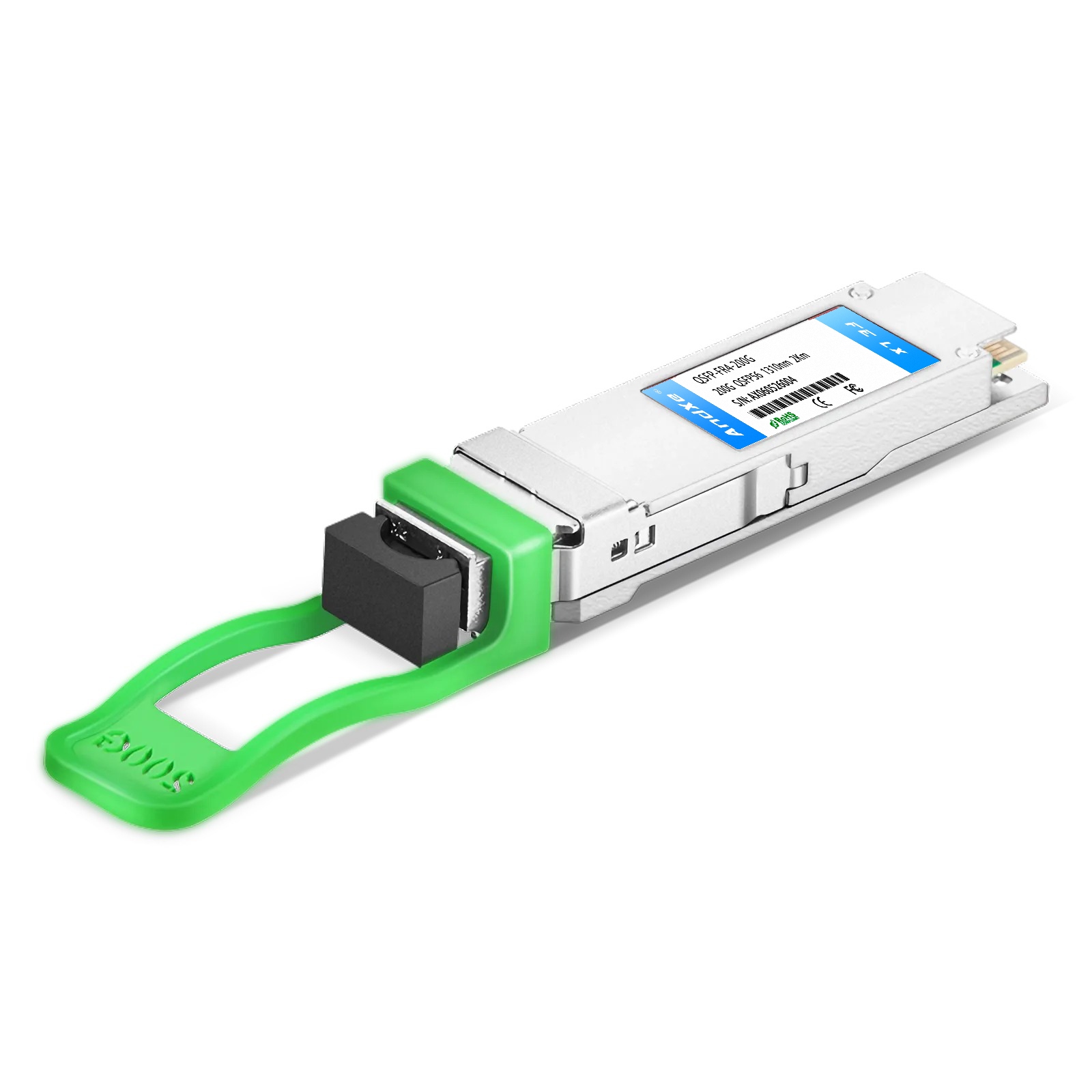 英伟达(NVIDIA/Mellanox) MMS1W50-HM 兼容 200GBASE-FR4 QSFP56 PAM4 1310nm 2km DOM LC 双工 InfiniBand HDR 单模光模块